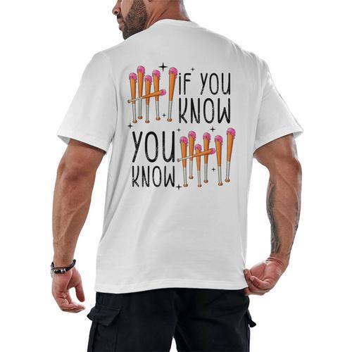 6 7 If You Know You Know Baseball Ice Cream Dip Men's Back Print T-Shirt - Sportilla