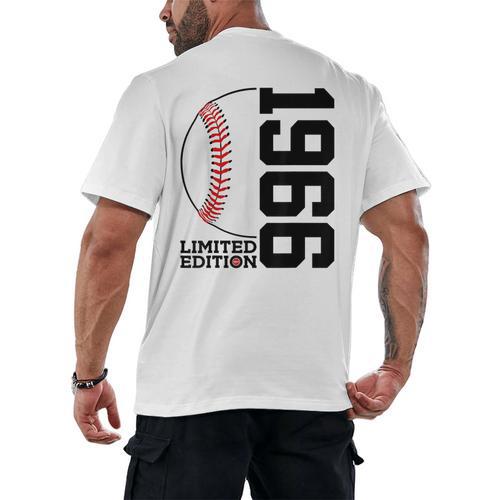 60th Birthday Baseball Limited Edition 1966 Men's Back Print T-Shirt - Sportilla