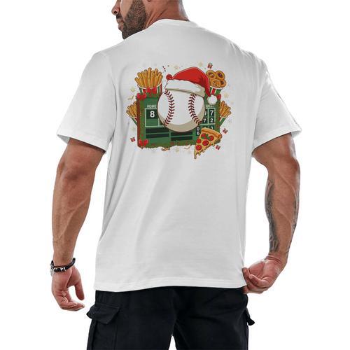 Baseball Christmas Scoreboard Celebration Premium Tri-Blend Men's Back Print T-Shirt - Sportilla