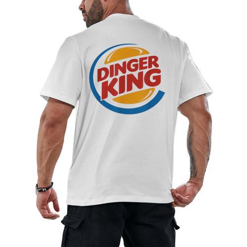 Baseball Dinger King Logo For Home Run Players And Fan Men's Back Print T-Shirt - Sportilla