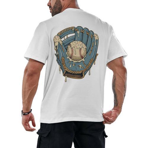 Baseball Drip Ice Cream Glove With Sprinkles And Ball Youth Premium Tri-Blend Men's Back Print T-Shirt - Sportilla