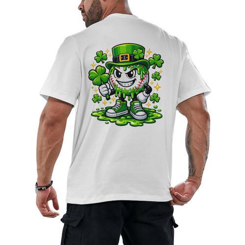 Baseball Drip Icecream Apparel Youth Boy St Patrick Day Men's Back Print T-Shirt - Sportilla