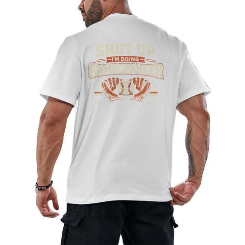 Baseball Fan Vintage Batter Shut Up I'm Doing Gamechanger Men's Back Print T-Shirt - Sportilla