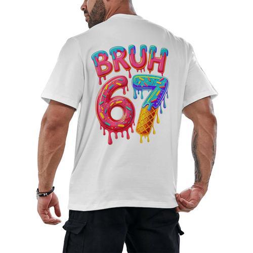 Bruh 67 Baseball Drip Number 67 Player 67th Birthday Men's Back Print T-Shirt - Sportilla