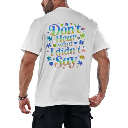 Don’t Hear What I Didn’t Say Autism Awareness Valentine Raglan Baseball Tee Men's Back Print T-Shirt - Sportilla