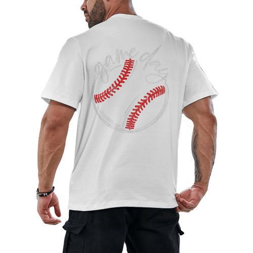 Game Day Baseball Baseball Lovers Softball Life Mom Premium Tri-Blend Men's Back Print T-Shirt - Sportilla