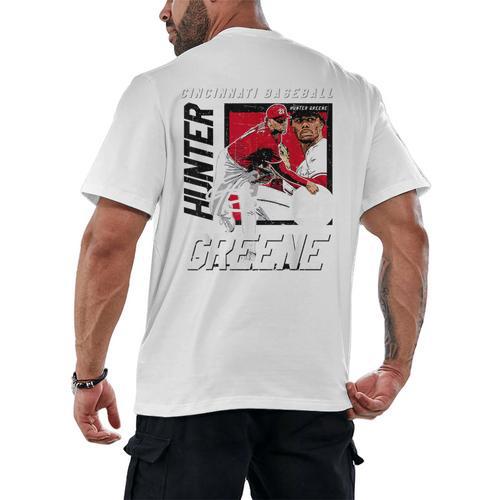 Hunter Greene Cincinnati MLB Baseball Players MLBHGR203M Men's Back Print T-Shirt - Sportilla