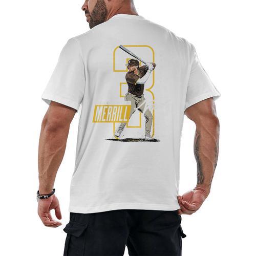 Jackson Merrill San Diego MLB Baseball Player MLBJME202M Men's Back Print T-Shirt - Sportilla
