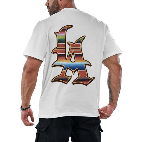 LA Sarape Los Angeles LA Sarape East LA Baseball Mexican Premium Tri-Blend Men's Back Print T-Shirt - Sportilla