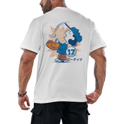 Lucy Van Pelt Baseball Catch Men's Back Print T-Shirt - Sportilla