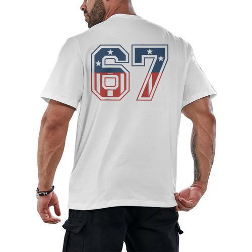 Number 67 USA Raglan Baseball Tee Men's Back Print T-Shirt - Sportilla