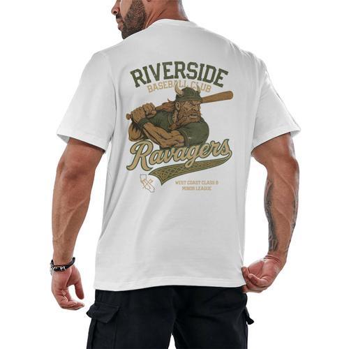 Riverside Ravagers Retro Minor League Baseball Men's Back Print T-Shirt - Sportilla