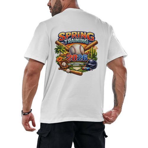 Spring Training 2026 Baseball Fan Retro Palm Cactus Premium Tri-Blend Men's Back Print T-Shirt - Sportilla