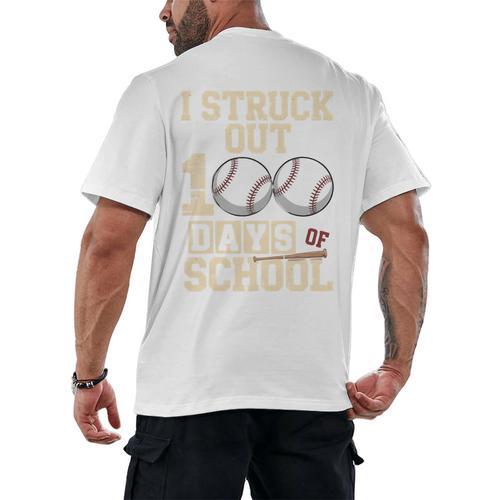 I Struck Out 100 Days Of School Baseball Fan Students Batter Premium Tri-Blend Men's Back Print T-Shirt - Sportilla