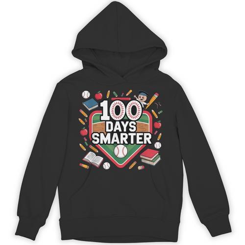 100 Day Baseball School Sports Kids Unisex Hoodie - Sportilla