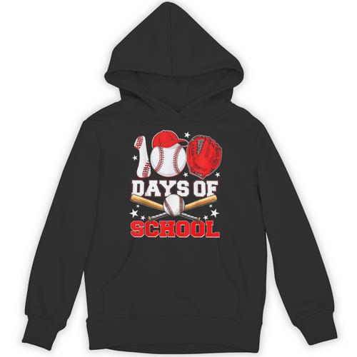 100 Days Of School Baseball Boys Kids Students Unisex Hoodie - Sportilla