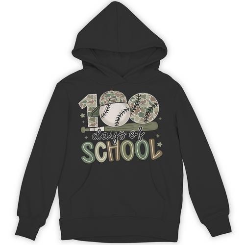 100 Days Of School Baseball Camo Celebration Unisex Hoodie - Sportilla