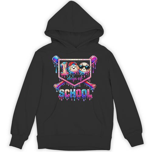 100 Days Of School Baseball Drip Boys For Men Kids Unisex Hoodie - Sportilla