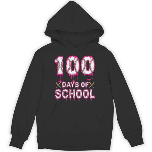 100 Days Of School Baseball Ice Cream Drip 100th Day Boys Unisex Hoodie - Sportilla