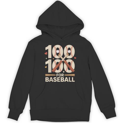 100 Days Of School Baseball Love Valentine’s Day Men Women Unisex Hoodie - Sportilla