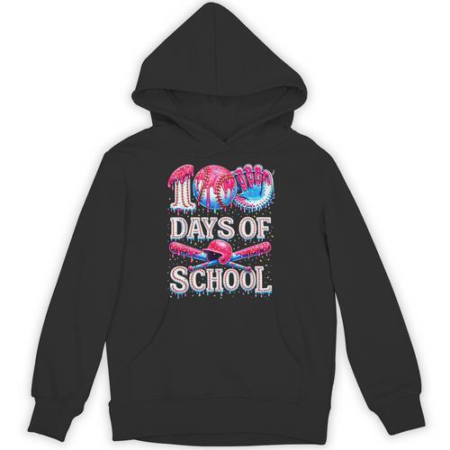 100 Days Of School Baseball Lover Donut Drip Boy Girl Unisex Hoodie - Sportilla