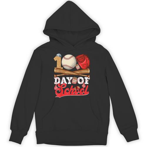 100 Days Of School Baseball Player Sports Game Teacher Kid Unisex Hoodie - Sportilla