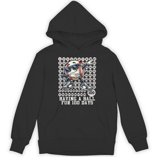 100 Days Of School Boys Dabbing Baseball 100th Day Of School Unisex Hoodie - Sportilla
