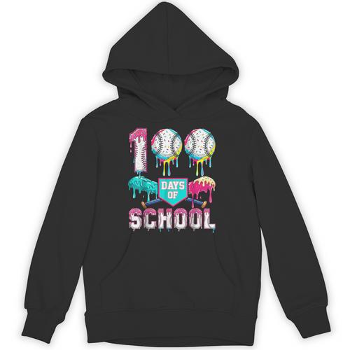 100 Days Of School Boys Kids 100th Day Of School Baseball Unisex Hoodie - Sportilla