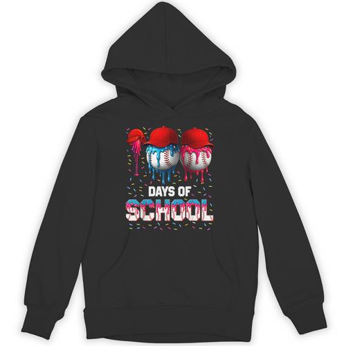 100 Days Of School Dripping Baseball 100th Day Teacher Boy Unisex Hoodie - Sportilla