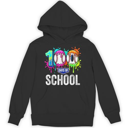 100 Days Of School Dripping Baseball Boys Kids Teacher Unisex Hoodie - Sportilla
