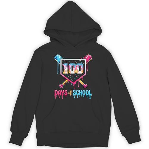 100 Days Of School Ice Cream Drip Baseball 100 Days Smarter Unisex Hoodie - Sportilla