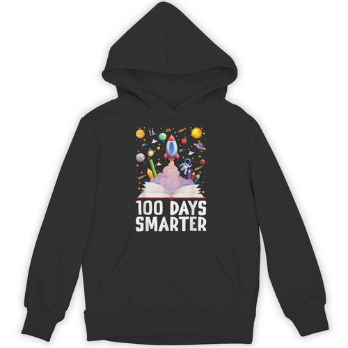 100th Day Of School 100 Days Smarter Books Space Astronaut Unisex Hoodie - Bookorys CA