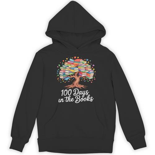 100th Day Of School Books Tree Reading Unisex Hoodie - Bookorys DE