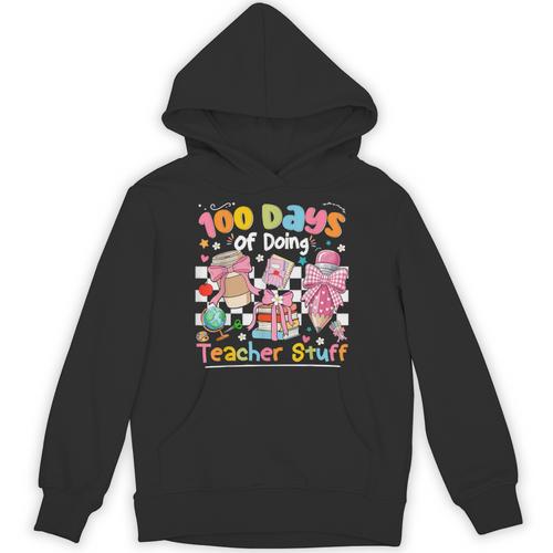 100th Day Of School Teacher 100 Days Coffee Books Unisex Hoodie - Bookorys DE
