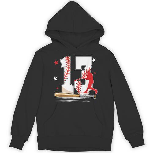 13 Years Old Baseball Birthday Boy 13th Bday Party Unisex Hoodie - Sportilla