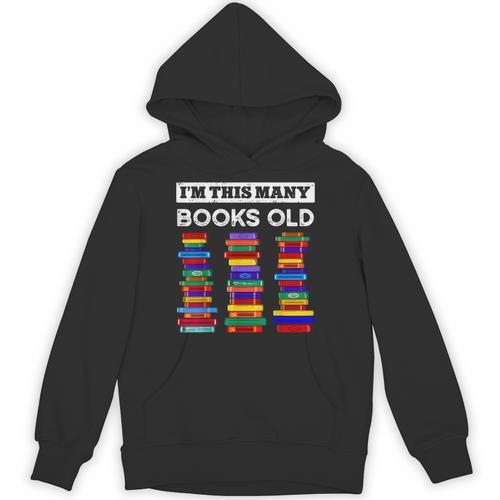 50th Birthday I'm This Many Books Old 50 Years Old Bookworm Unisex Hoodie - Bookorys AU