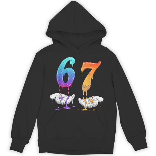 6 7 Six Seven Meme Hands Ice Cream Baseball Drip Boy Girl Unisex Hoodie - Sportilla