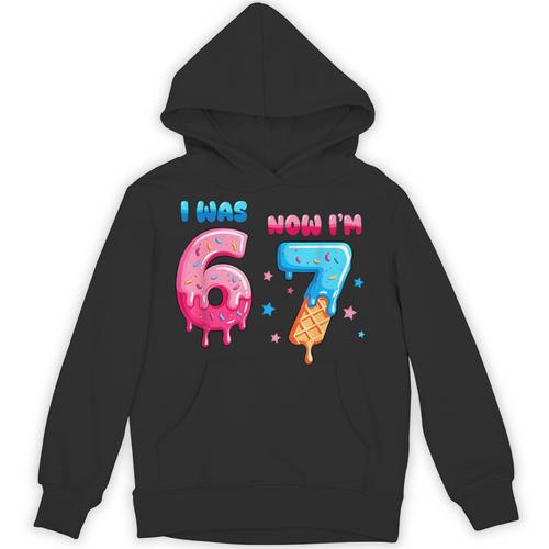 I Was 6 Now I'm 7 Birthday Baseball Drip For Boys Kid Unisex Hoodie - Sportilla