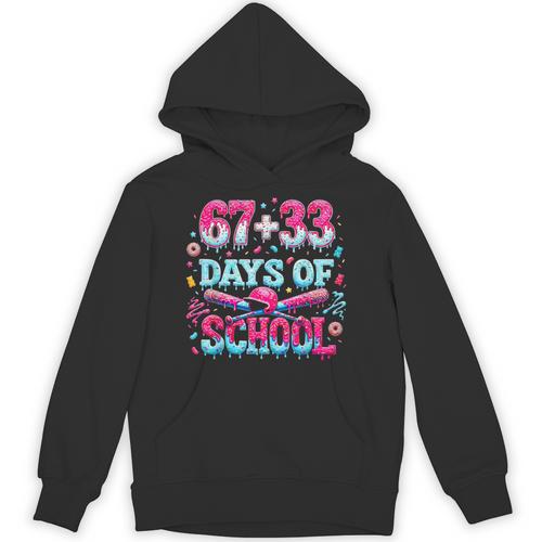 67 33 Days Of School Baseball Drip 100th Day Of School Boys Unisex Hoodie - Sportilla