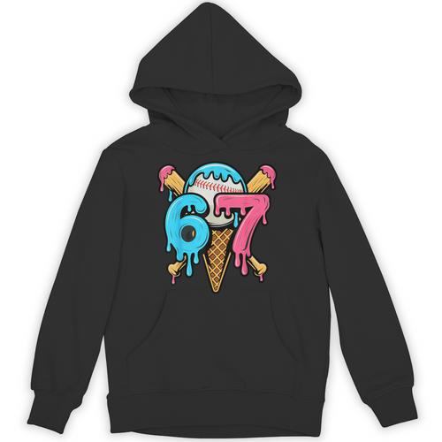67 Baseball Ice Cream Drip Player Unisex Hoodie - Sportilla