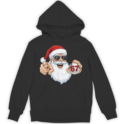 67 Baseball Santa Six Seven Meme Christmas Men Women Kids Unisex Hoodie - Sportilla