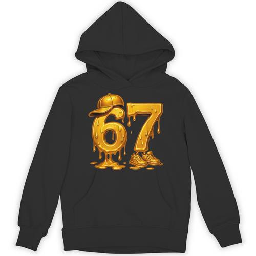 67 Brain Rot Meme Baseball Ice Cream Drip For Kids & Teens Unisex Hoodie - Sportilla