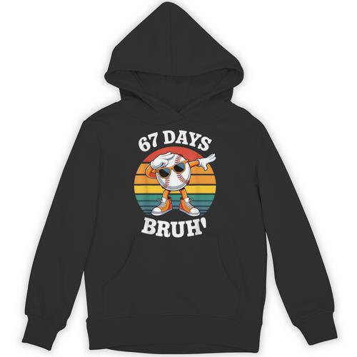 67 Days Of School Bruh Teacher Kids Dabbing Baseball Unisex Hoodie - Sportilla