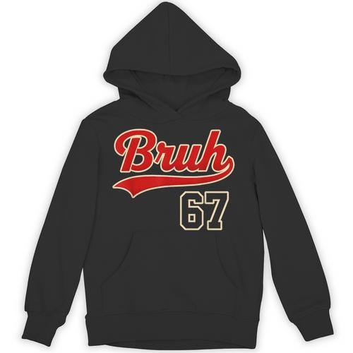 67 Six Seven Bruh Meme Baseball Vintage Style Men Boys Unisex Hoodie - Sportilla