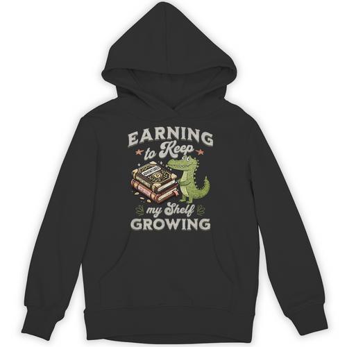 Alligator Book Lover Reading Pun Bookish Humor Vibes Unisex Hoodie - Bookorys CA