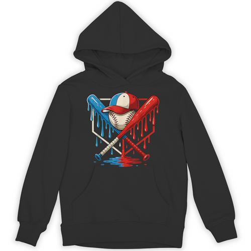 American Baseball Drip Graffiti Ball And Bat Unisex Hoodie - Sportilla