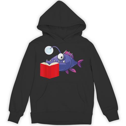 Anglerfish Reading Book Unisex Hoodie - Bookorys