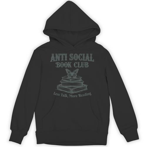 Antisocial Book Club Less Talk More Reading Unisex Hoodie - Bookorys CA