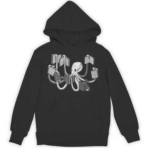 Armed With Knowledge Book Loving Octopus Librarian Art Unisex Hoodie - Bookorys UK