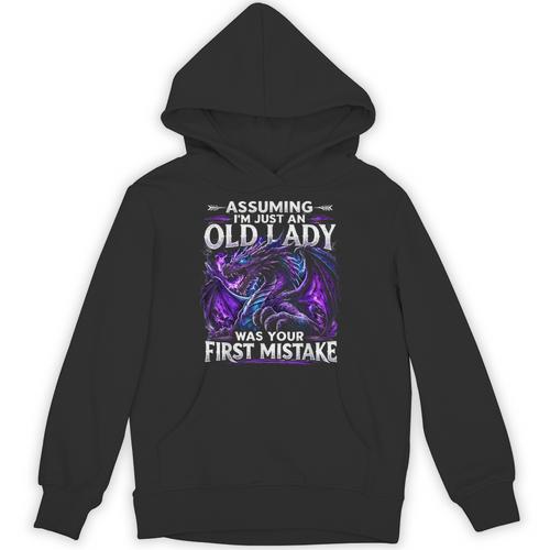Assuming I'm Just An Old Lady Fantasy Book Reader Mom Dragon Unisex Hoodie - Bookorys AU